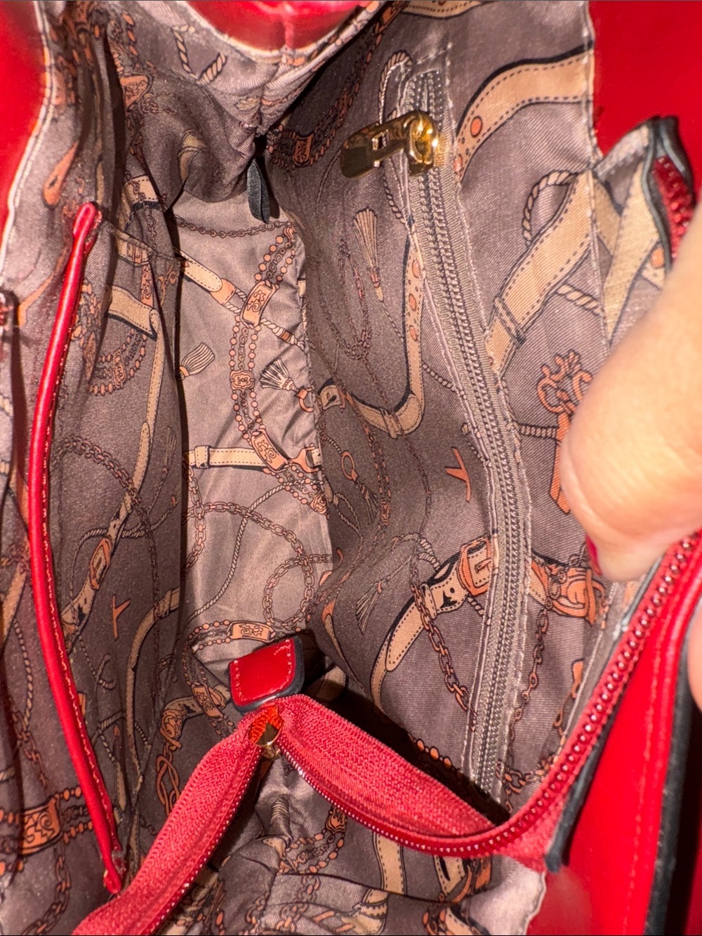 Structured Red Faux Leather Women's Backpack with Front Pocket - Picture 14 of 14